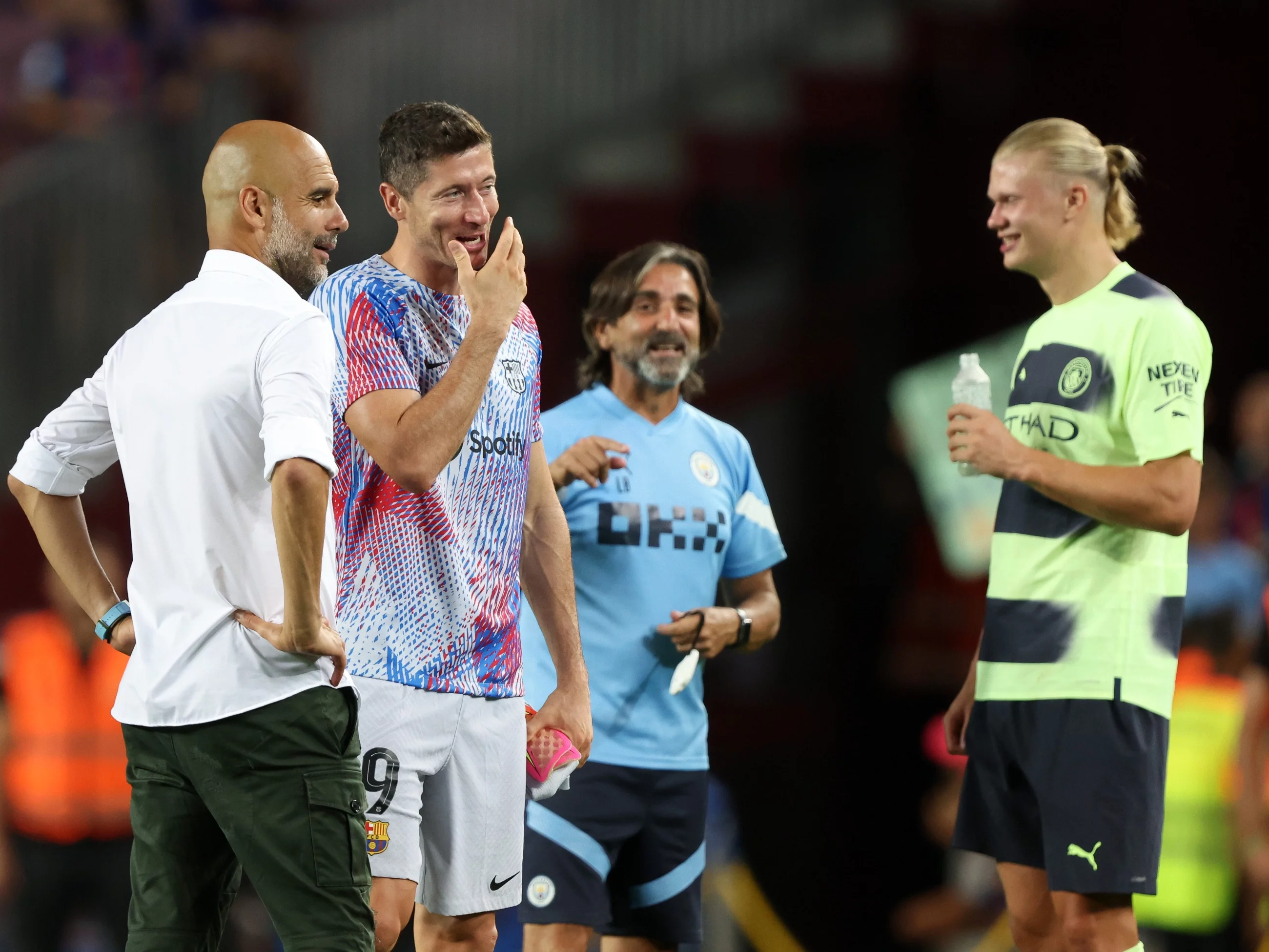 Erling Haaland, Robert Lewandowski i Pep Guardiola