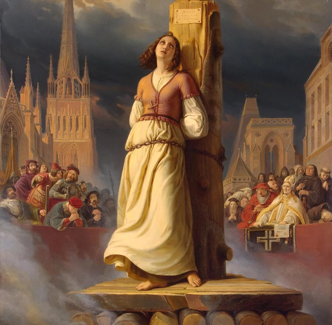 Śmierć Joanny d'Arc na stosie (Hermann Stilke, 1843)