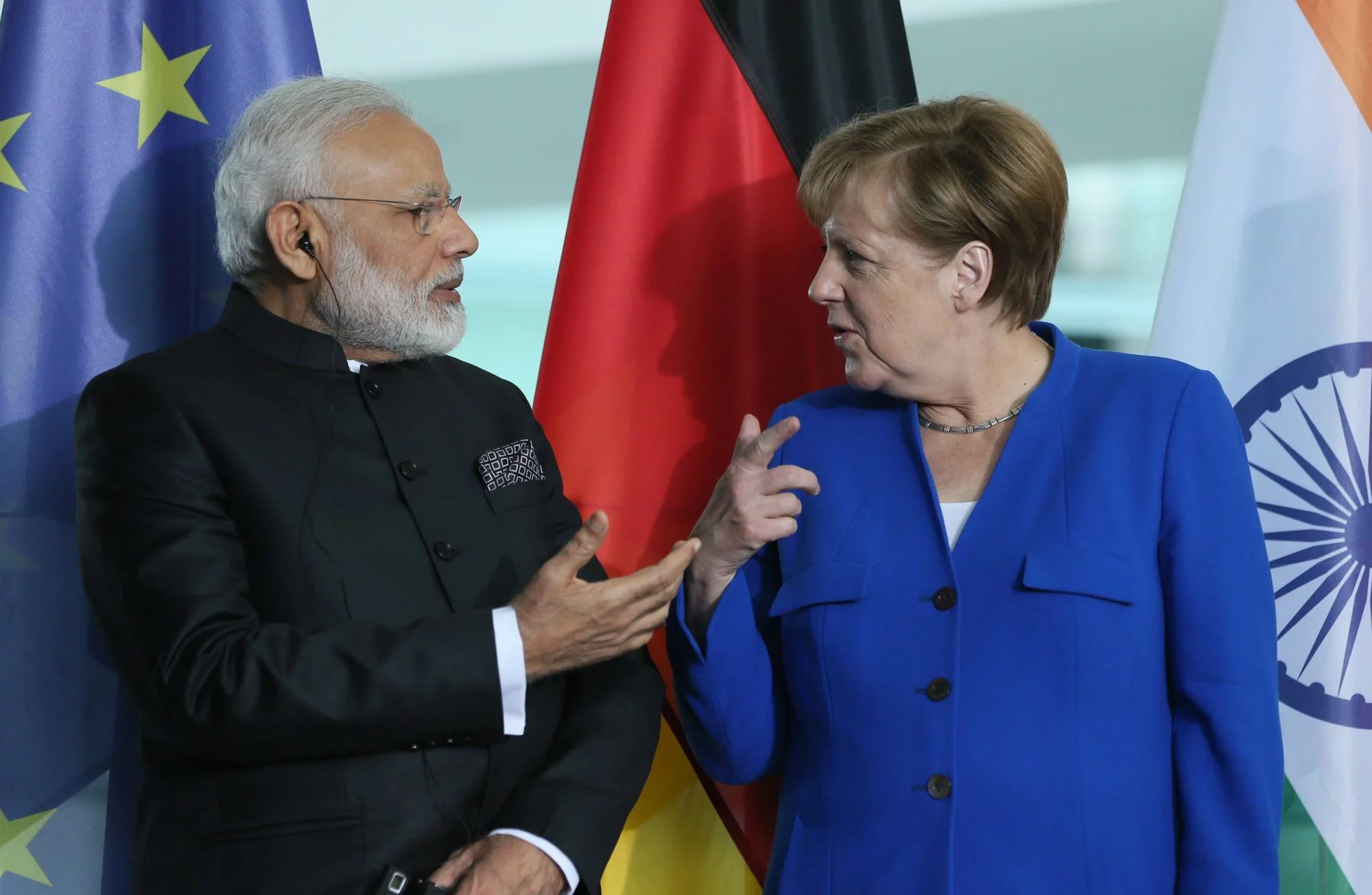 Narendra Modi i Angela Merkel