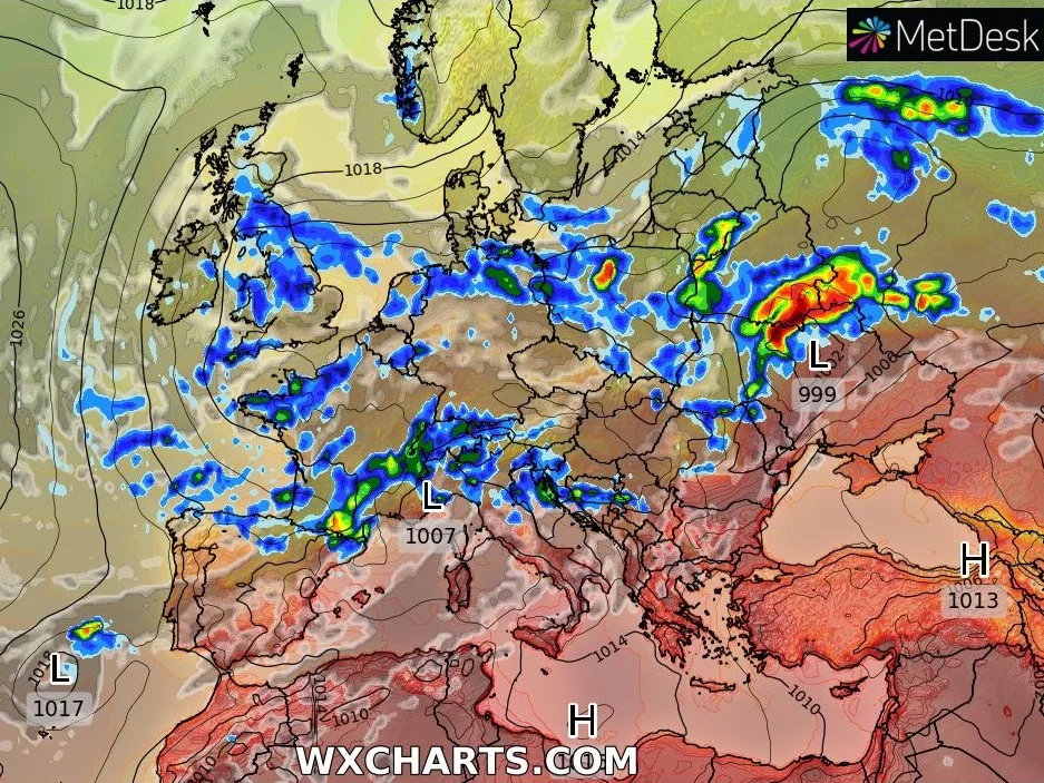 Prognoza opadów na piątek 9 września