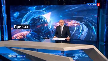 Dmitrij Kiseliow w  programie „Wiadomości tygodnia” z 27 lutego