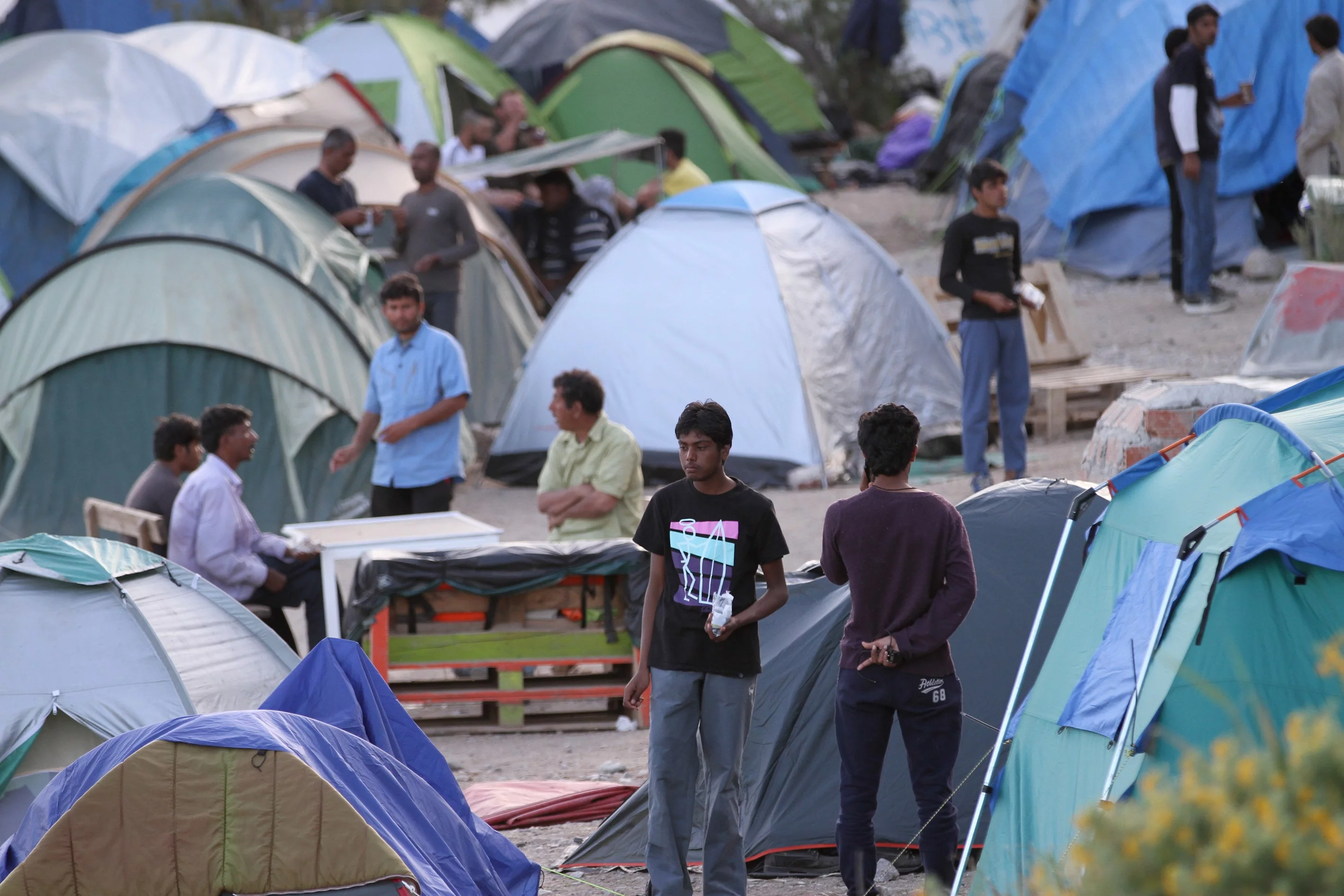 Obóz uchodźców na greckiej wyspie Lesbos