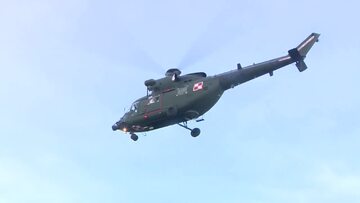 Do transportu użyto wojskowego helikoptera