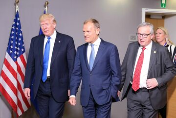 Donald Trump, Donald Tusk i Jean-Claude Junkcer