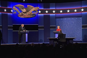 Donald Trump i Hillary Clinton podczas I debaty prezydenckiej