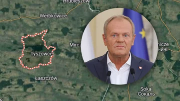 Donald Tusk, dron na terenie gminy Tyszowce