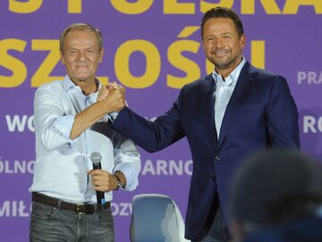 Donald Tusk i Rafał Trzaskowski na Campusie Przyszłości