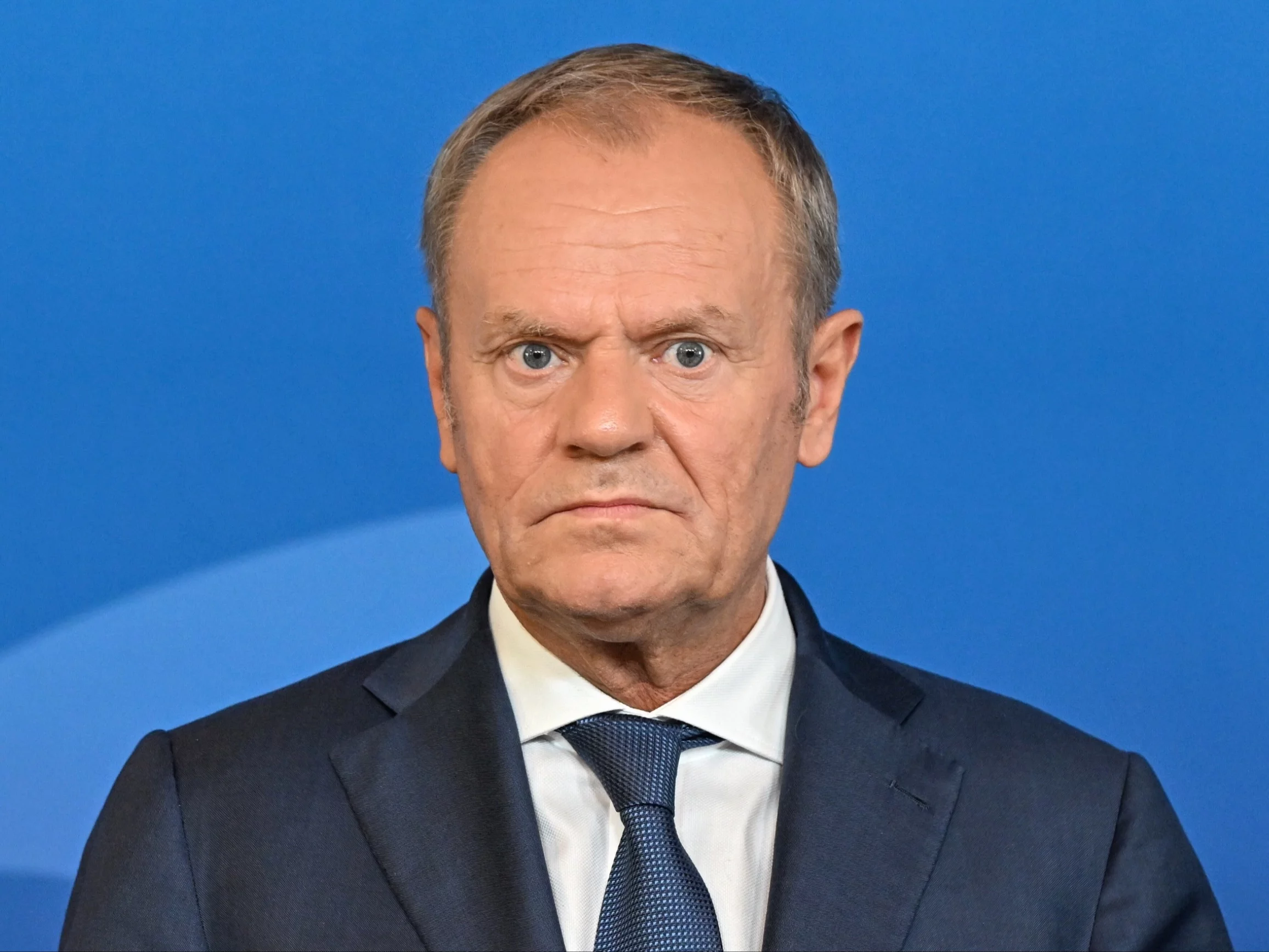 Premier Donald Tusk podczas konferencji prasowej po spotkaniu z premierem Wielkiego Księstwa Luksemburga Lukiem Friedenem w Luksemburgu