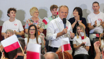Donald Tusk na spotkaniu w Elblągu