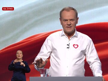 Donald Tusk w debacie TVP