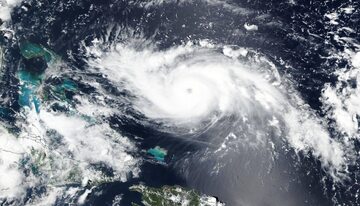 Dorian na zdjęciu NASA, jeszcze jako huragan kategorii 4