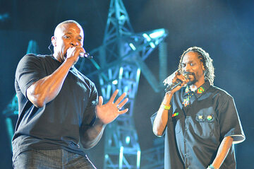 Dr Dre i Snoop Dogg w 2012 roku