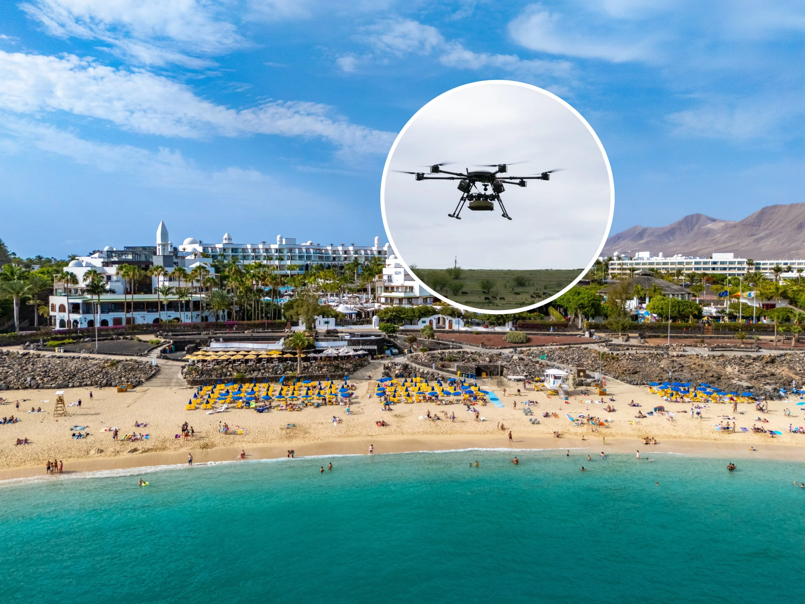 Dron na plaży
