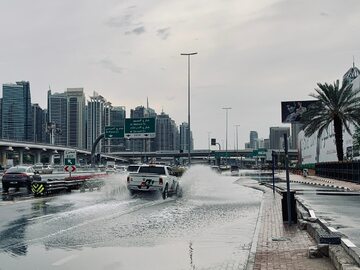Dubaj podczas deszczu