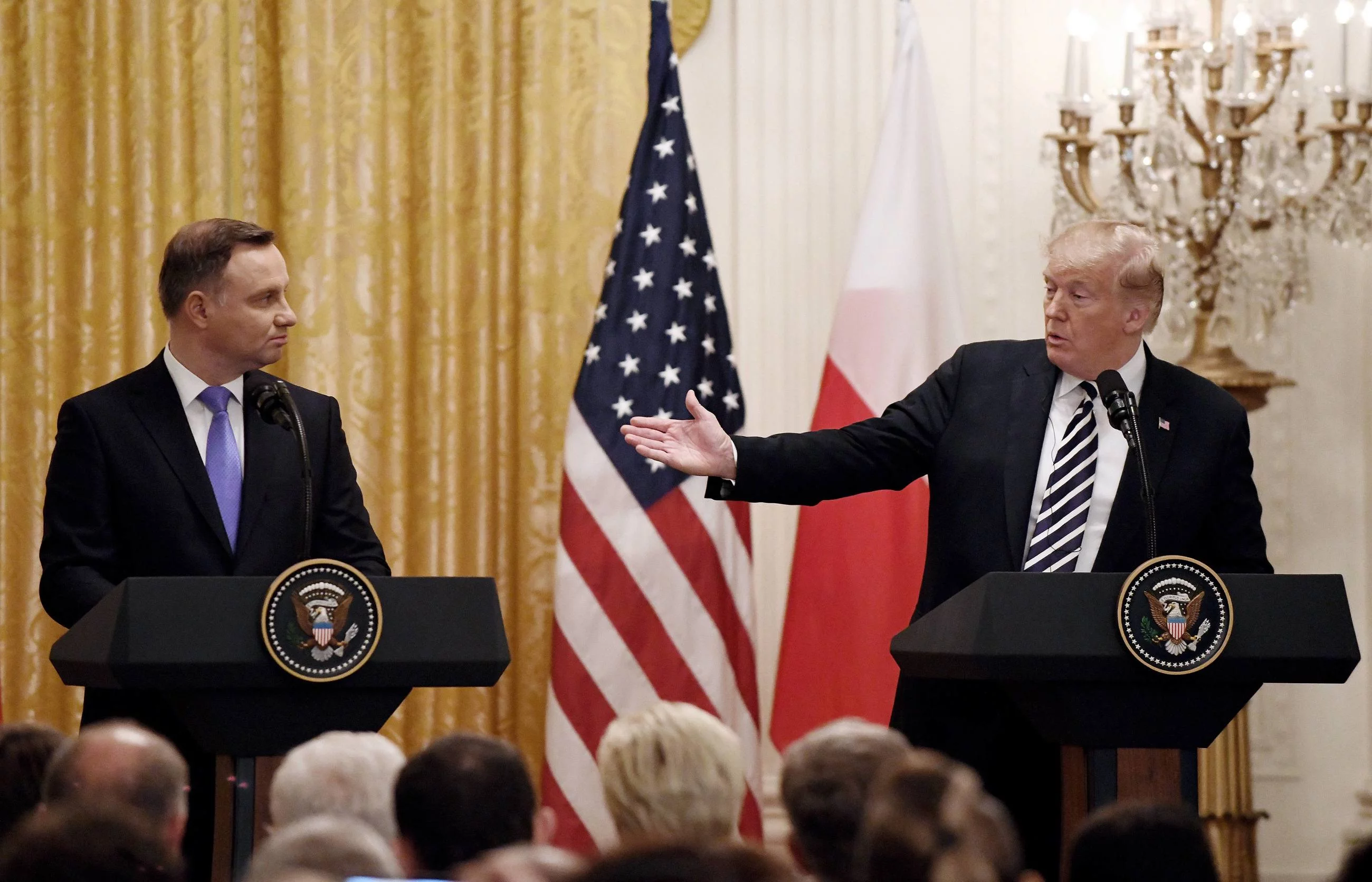 Andrzej Duda podczas wizyty w Białym Domu