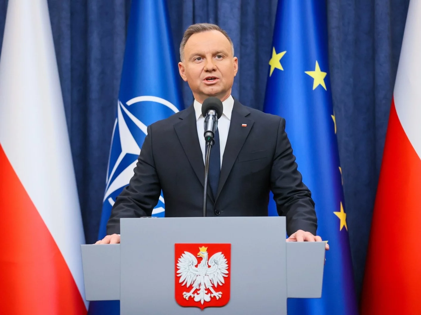 Andrzej Duda po spotkaniu z Szymonem Hołownią