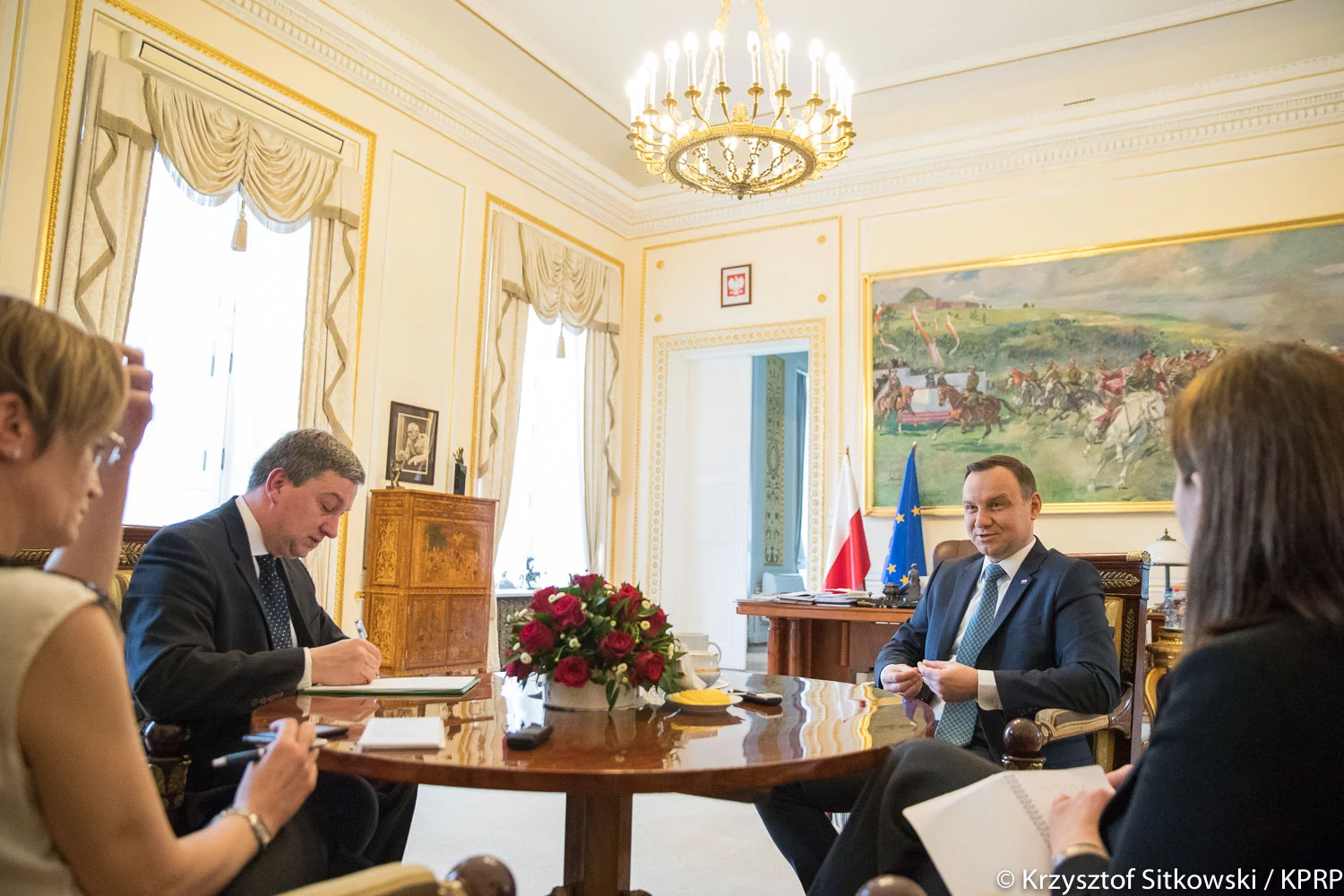 Andrzej Duda w rozmowie z dziennikarzami Reutera