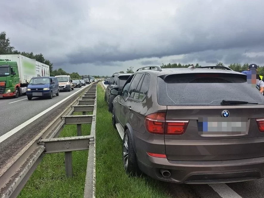 Akcja Straży Granicznej na autostradzie A4 pod Krakowem