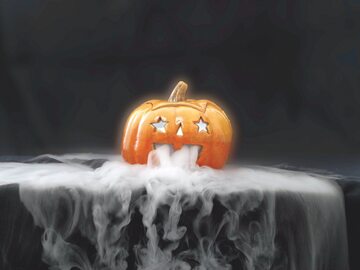 „Dymiąca” dynia na Halloween
