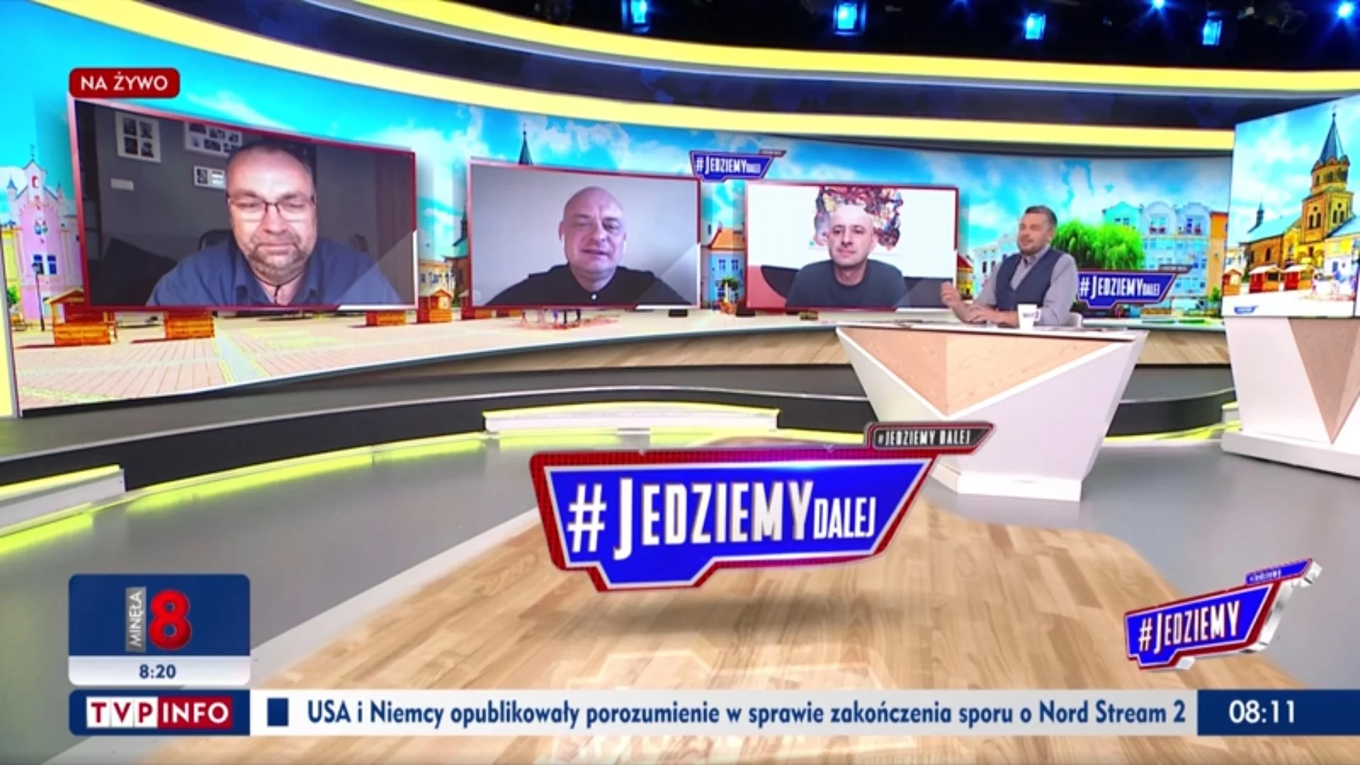 Kadr z programu „#Jedziemy” w TVP Info