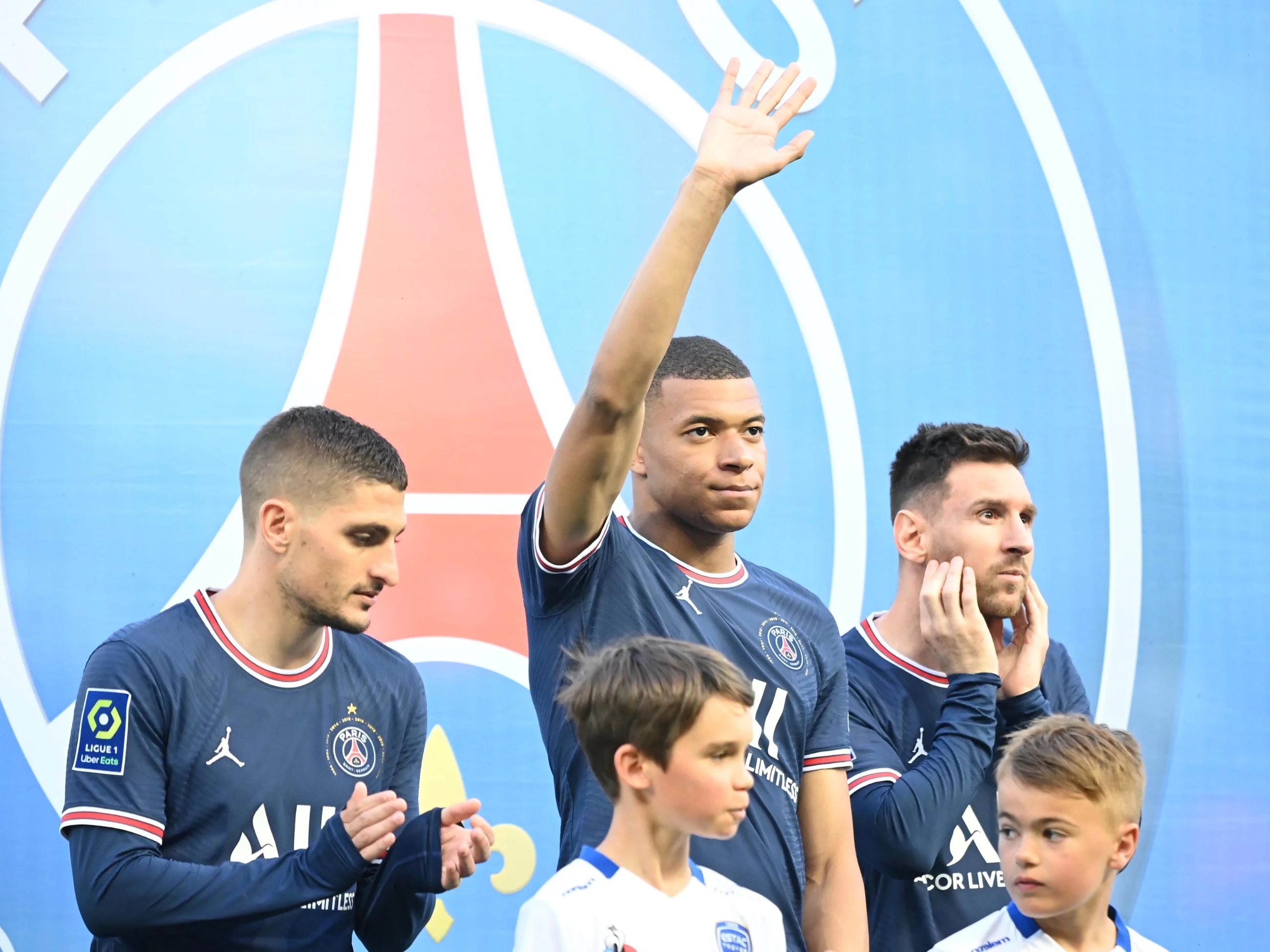 Marco Verratti, Kylian Mbappe i Leo Messi