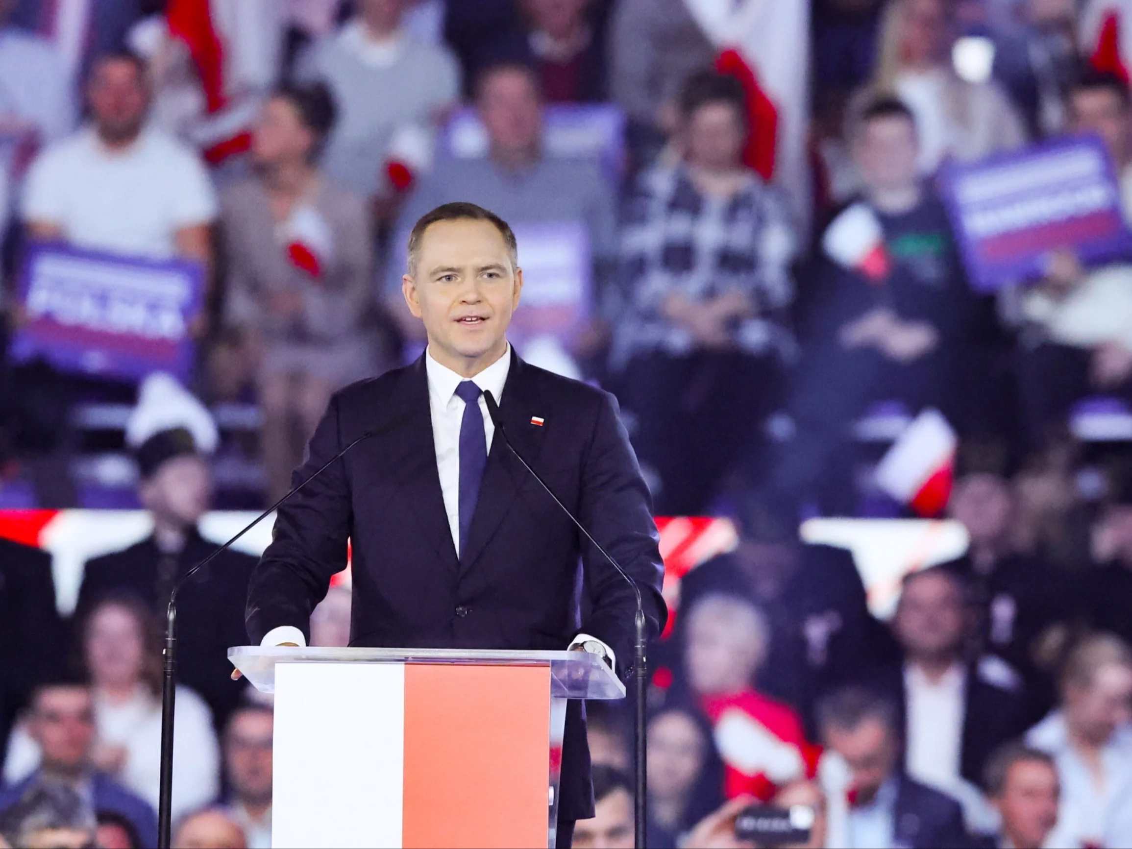 Kandydat Komitetu Obywatelskiego w zbliżających się wyborach na fotel prezydenta RP, popierany przez Prawo i Sprawiedliwość, prezes Instytutu Pamięci Narodowej Karol Nawrocki