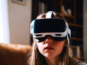 Dziewczynka w okularach VR