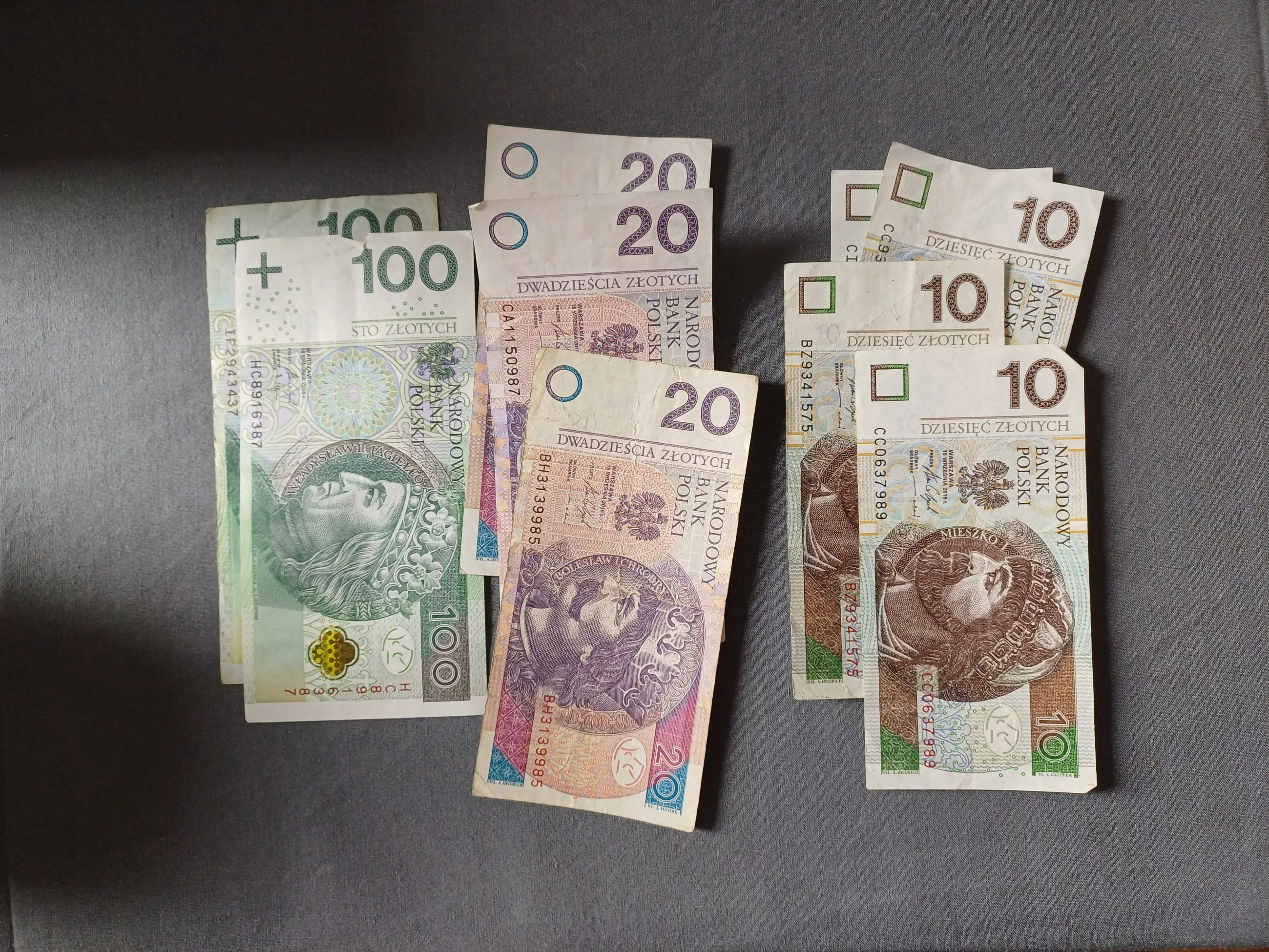 Posegregowane banknoty