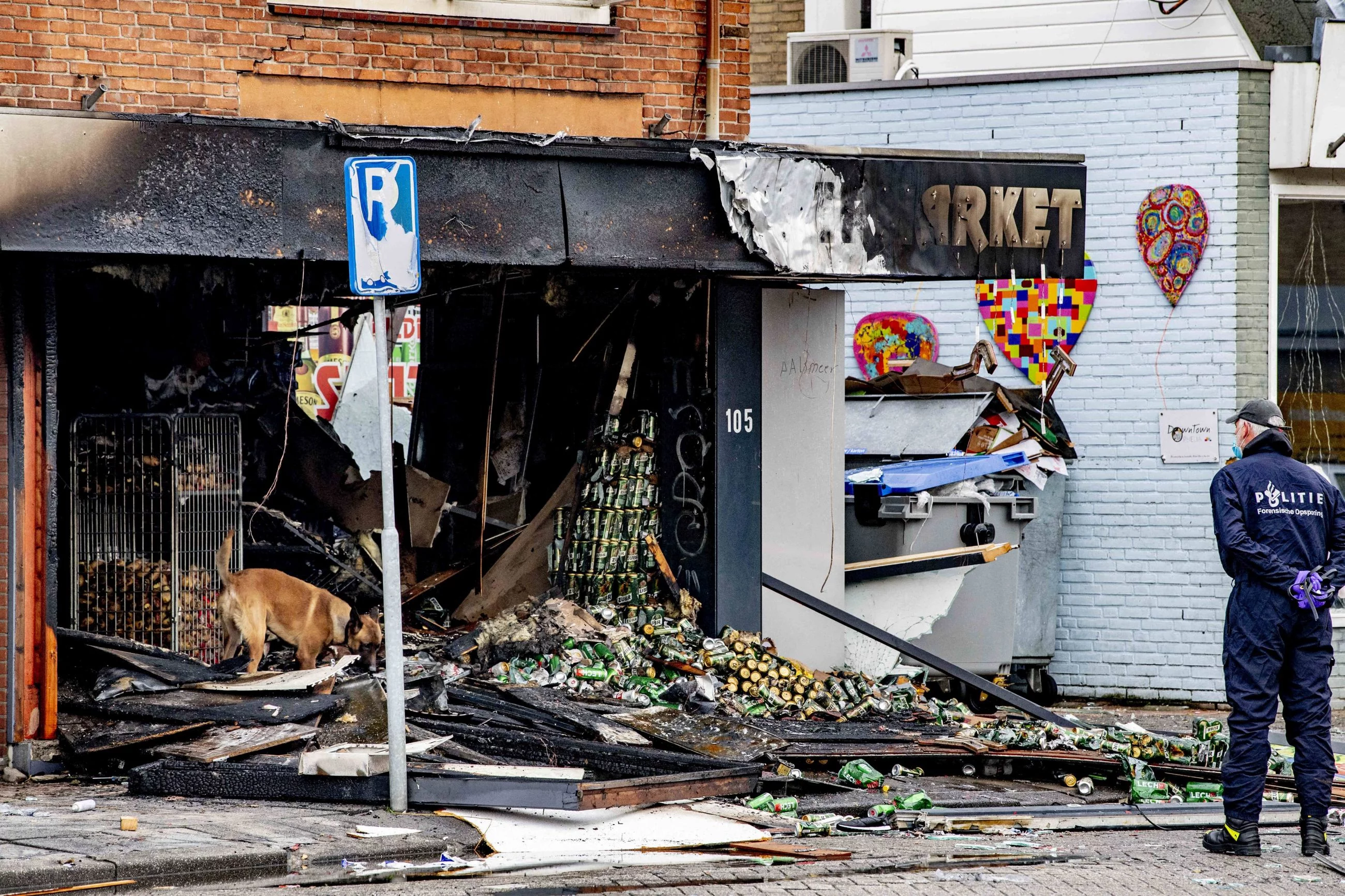 Zniszczony polski sklep w Aalsmeer