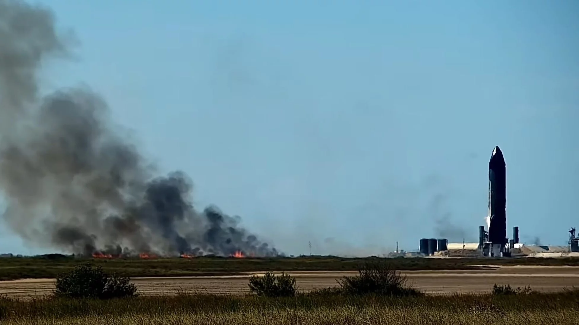 Pożar po teście Starshipa