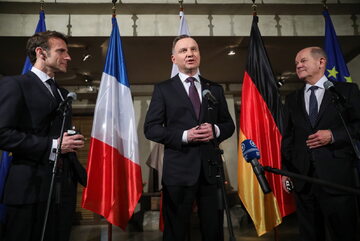 Emmanuel Macron, Andrzej Duda i Olaf Scholz