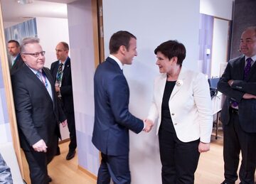 Emmanuel Macron i Beata Szydło