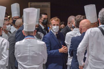 Emmanuel Macron podczas wizyty w Lyonie