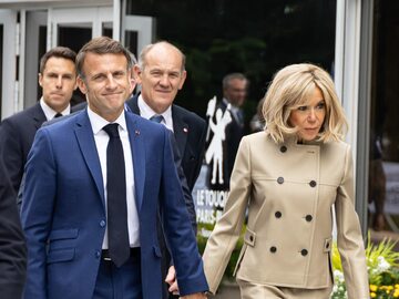 Emmanuel Macron z żoną Brigitte