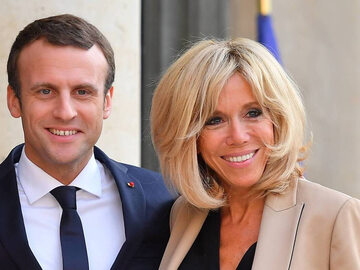 Emmanuel Macron z żoną