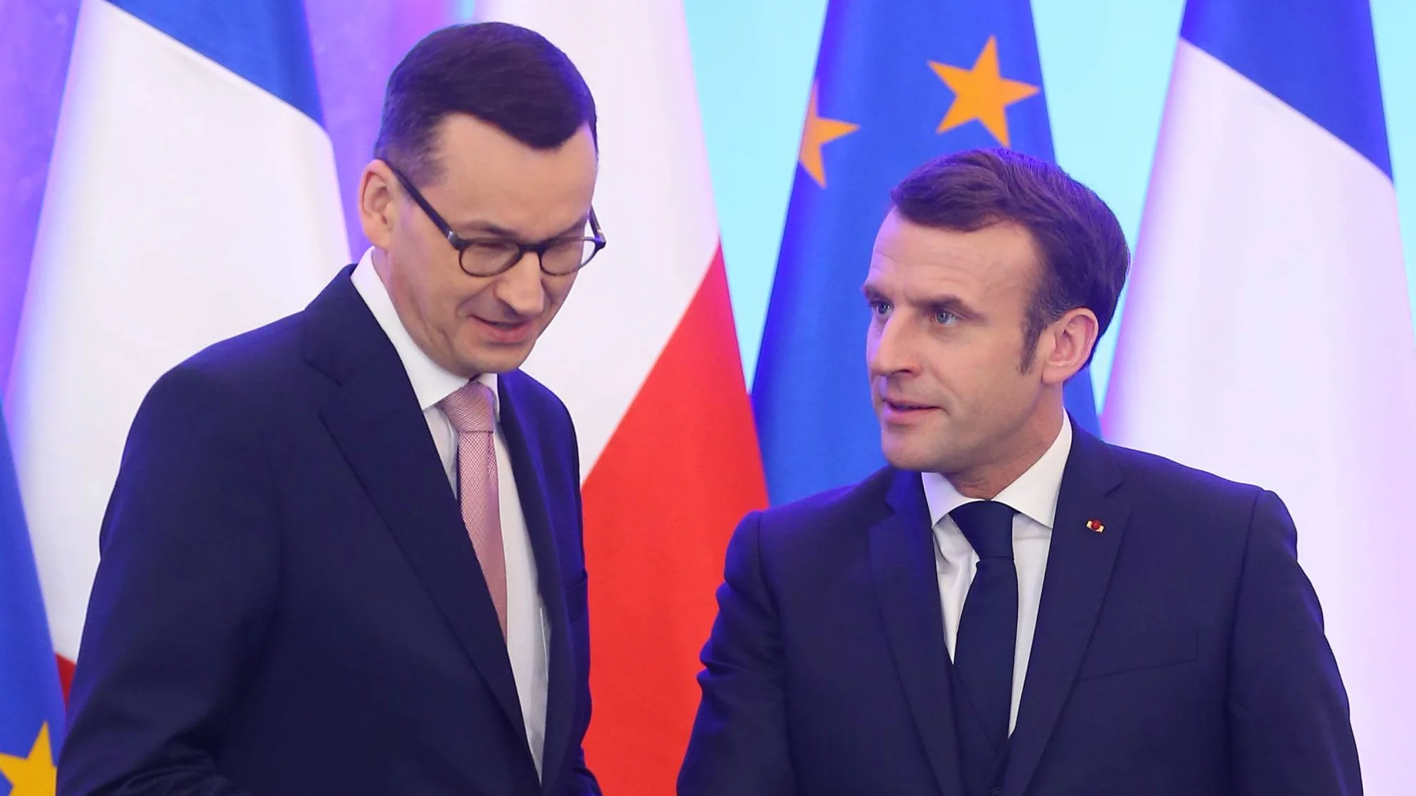 Mateusz Morawiecki i Emmanuel Macron