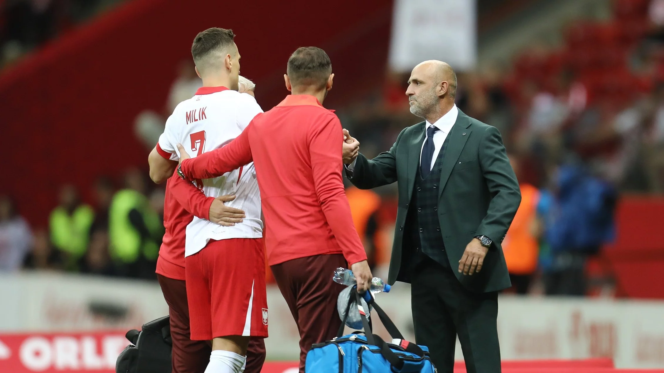 Arkadiusz Milik i Michał Probierz