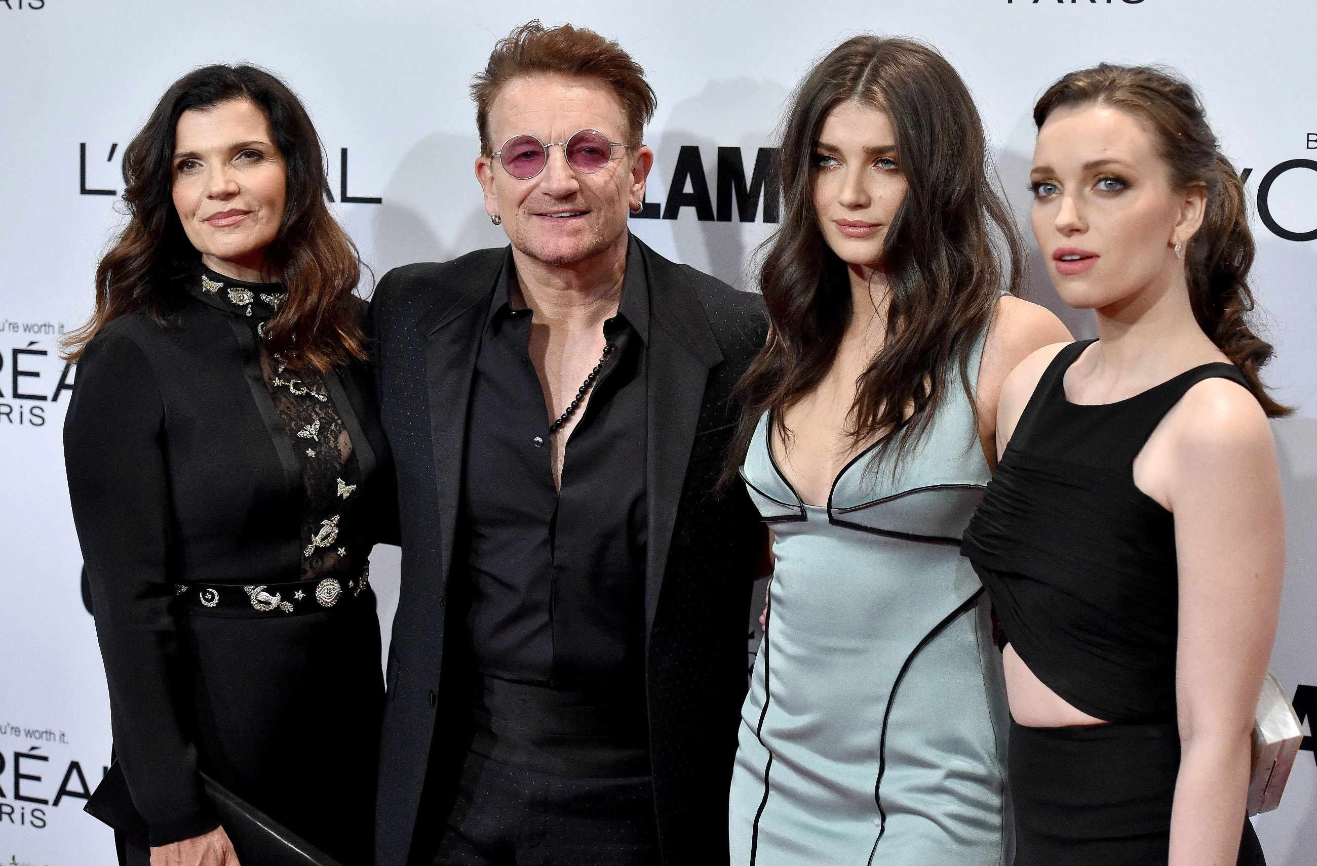 Alison Hewson, Bono, Eve Hewson i Jordan Hewson w 2016 roku