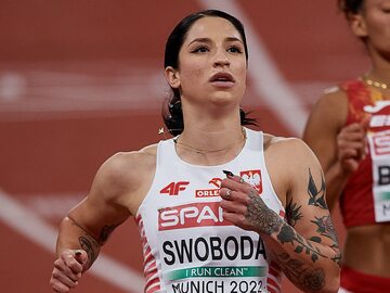 Ewa Swoboda podczas biegu w mistrzostwa Europy