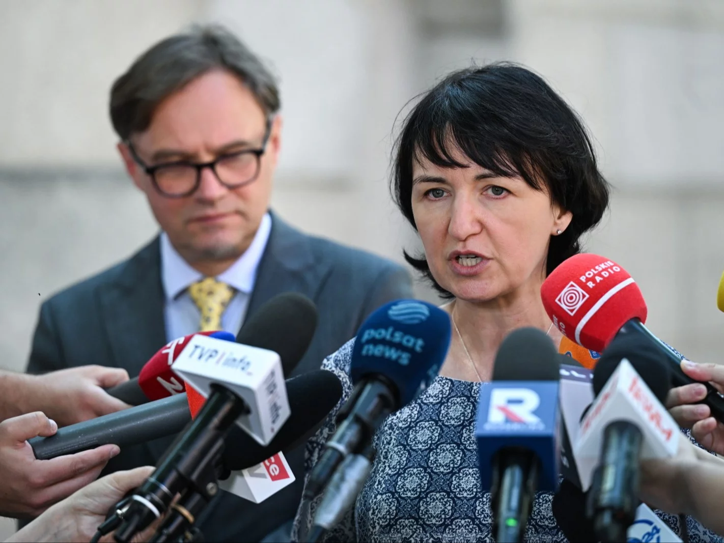Rzecznik MSZ Paweł Wroński i wiceminister MSZ Henryka Mościcka-Dendys