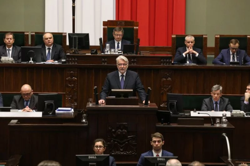 Witold Waszczykowski podczas wygłaszania expose w Sejmie