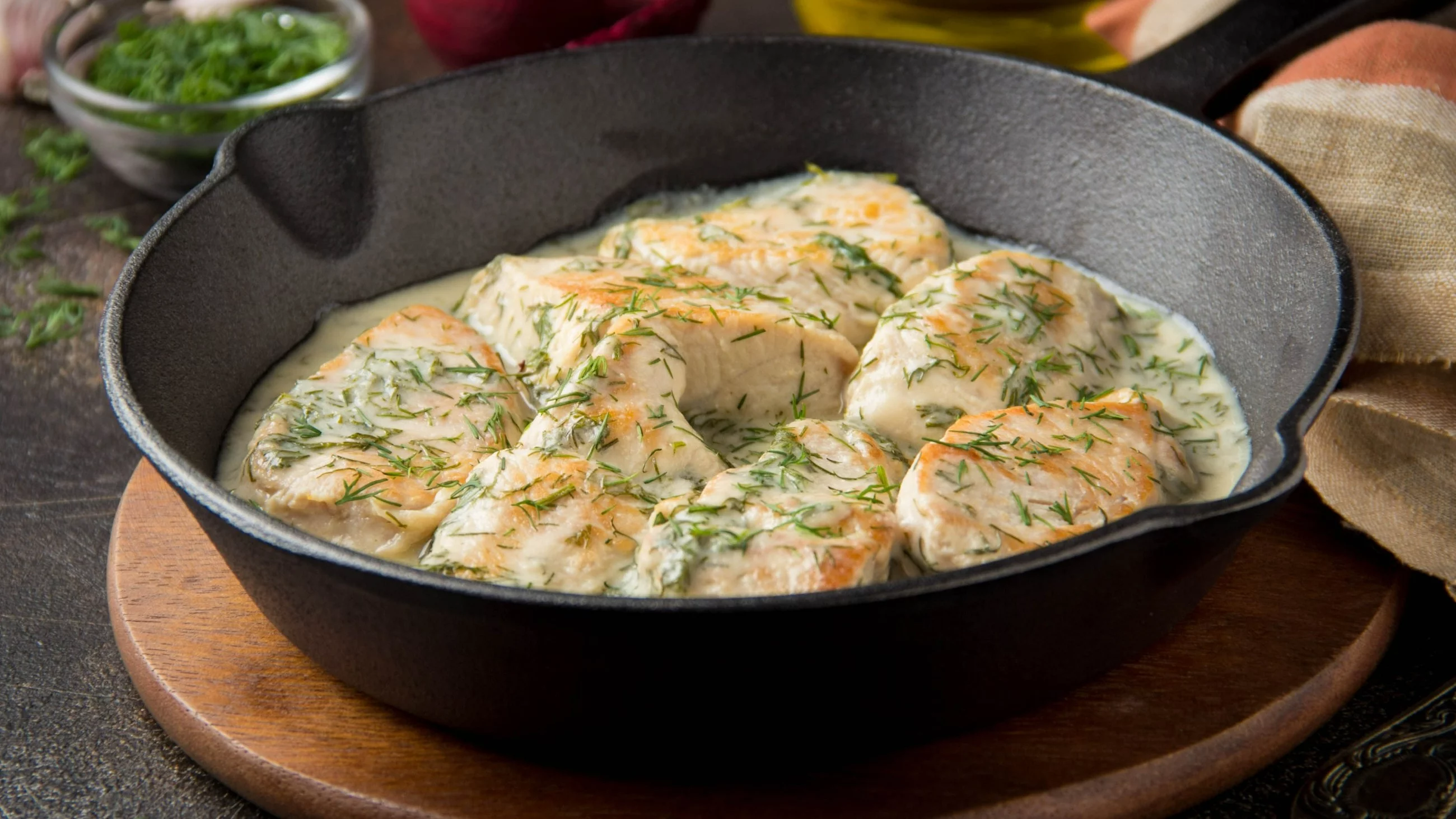 Duszony filet z kurczaka