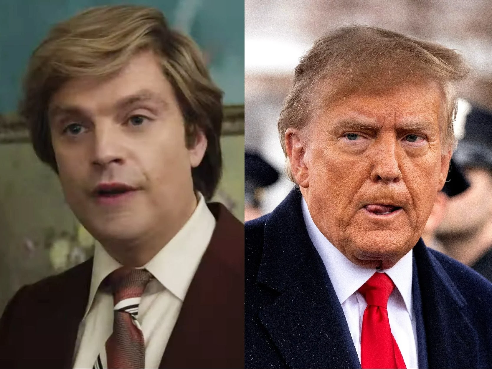 Kadr z filmu „Wybraniec” i Donald Trump