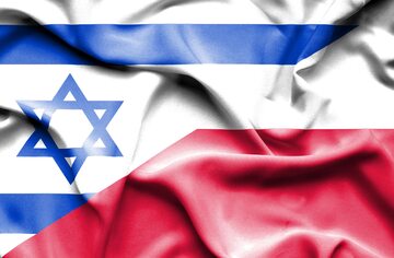 Flaga Izraela i Polski, zdjęcie ilustracyjne