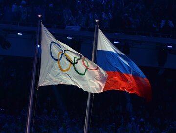 Flaga olimpijska, flaga Rosji