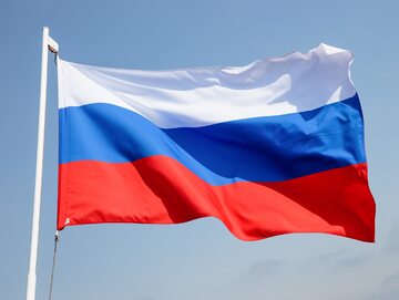 Flaga Rosji. Zdjęcie ilustracyjne