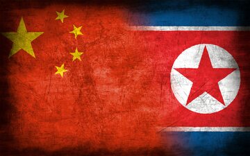 Flagi Chin i Korei Północnej