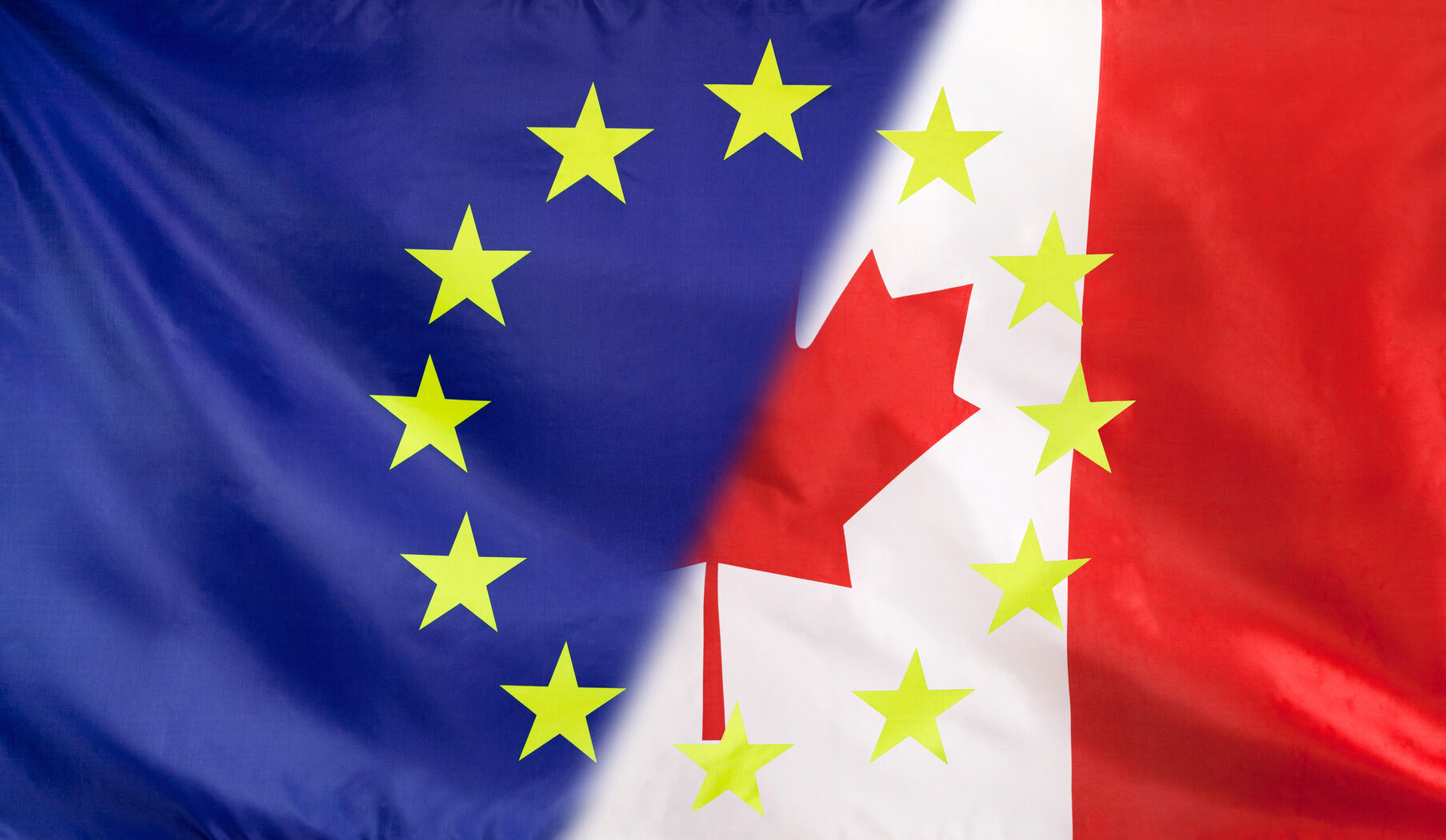 Flagi UE i Kanady