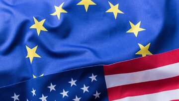 Flagi Unii Europejskiej i Stanów Zjednoczonych
