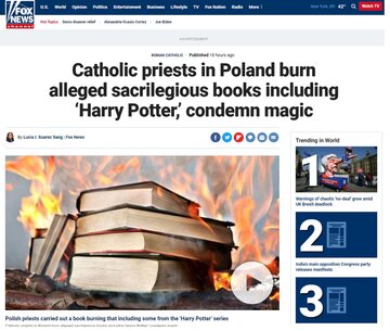 Fox News o paleniu książek w Polsce